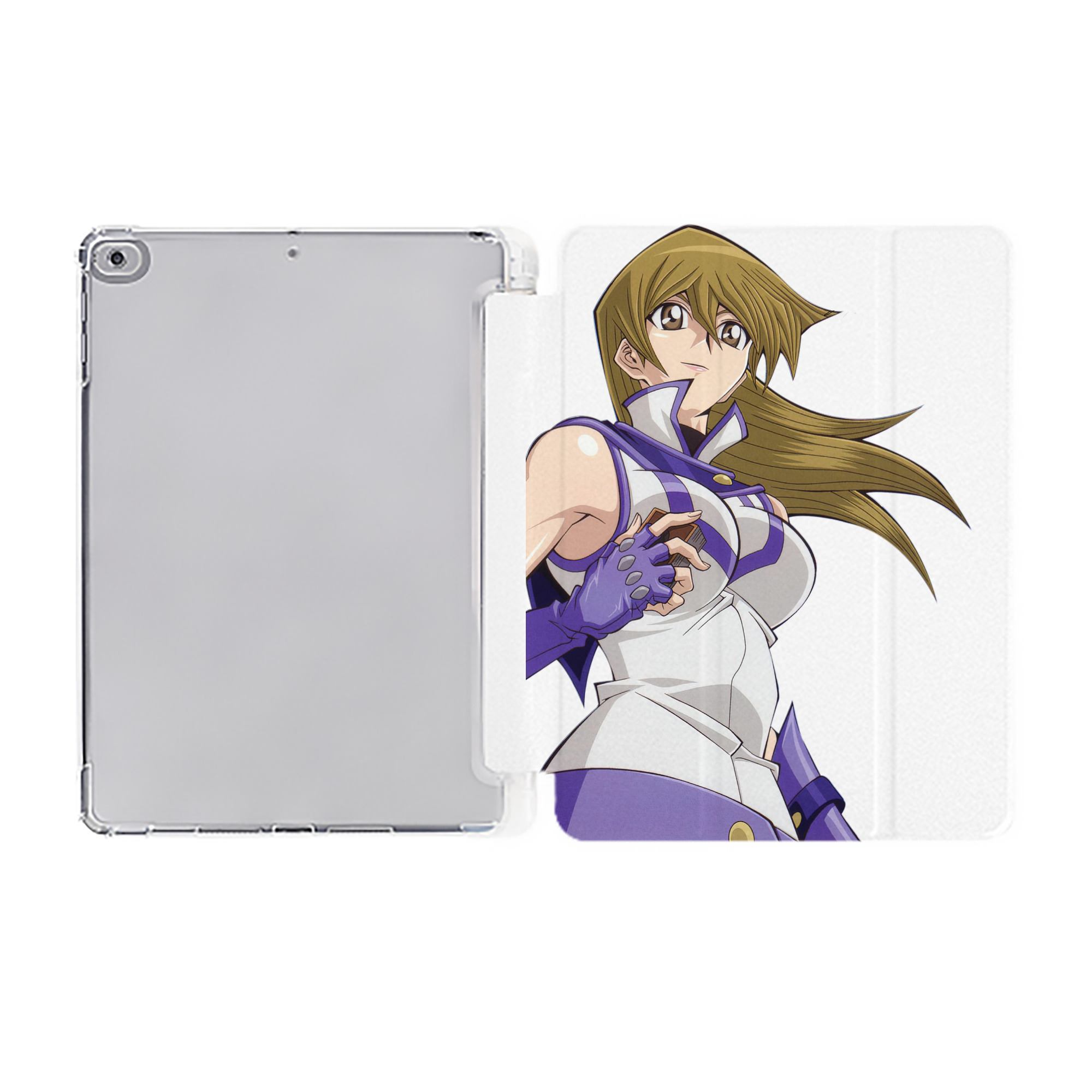 （画像用） 遊☆戯☆王 Yu-Gi-Oh! IPad ケース ペン収納付き 三つ折りスタンド PUレザー×シリコン 対応機種9.5/10.5/10.9インチ